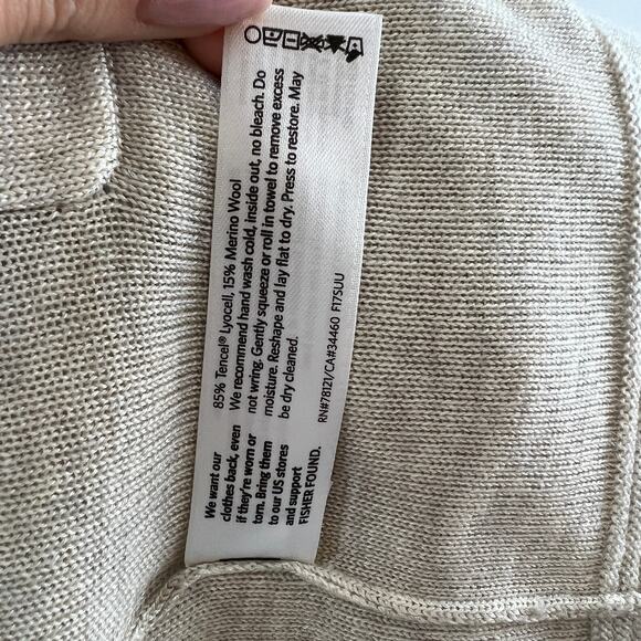 EILEEN FISHER Beige Cardigan Sweater Wool Blend Oversize Open Front S Small - Picture 9 of 9